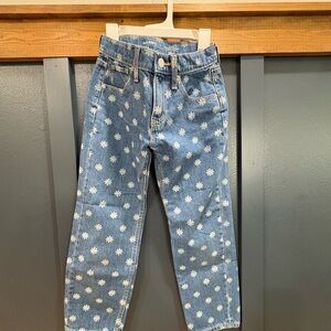 Old Navy Kids Blue Jeans with White Floral Pattern